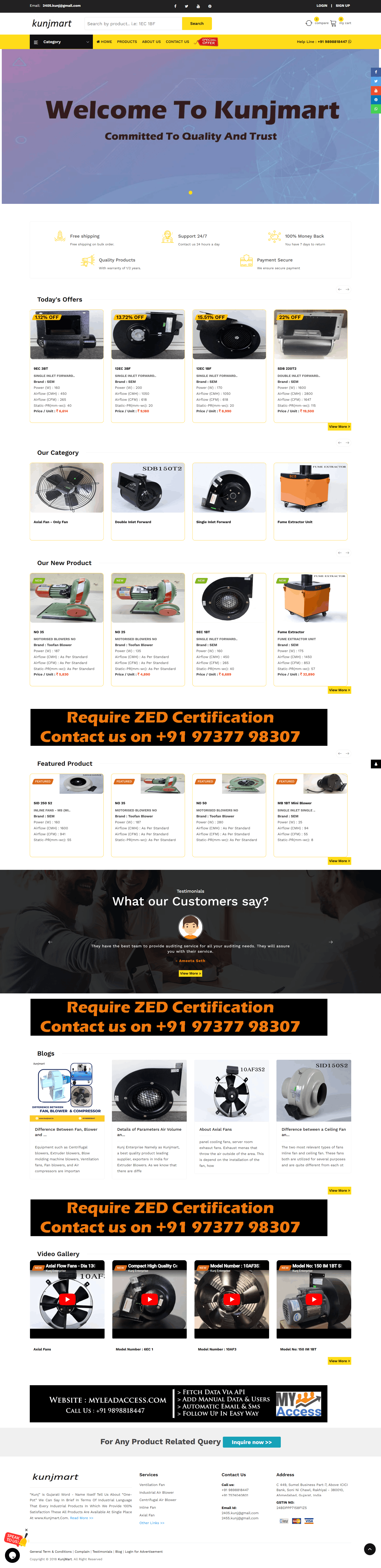 Kunjmart.in homepage preview