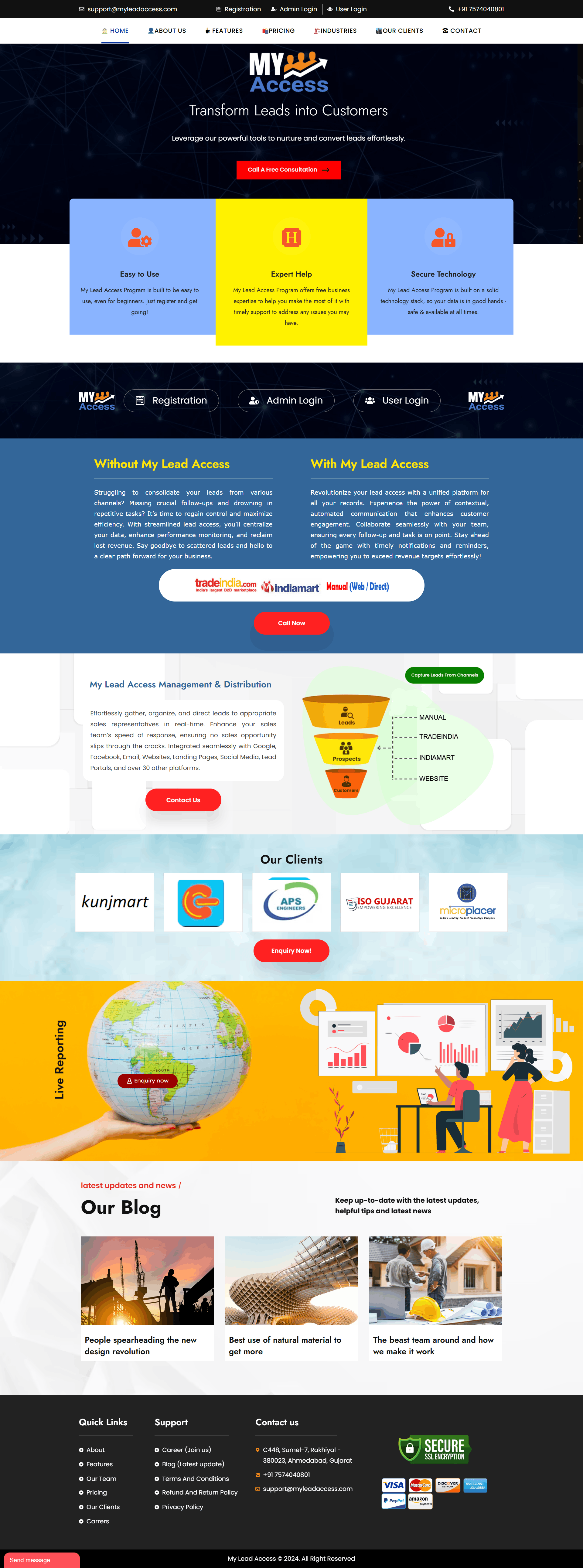 MyLead Access dashboard preview